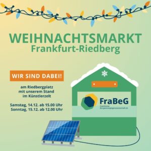 Weihnachtsmarkt Frankfurt-Riedberg. Wir sind dabei!